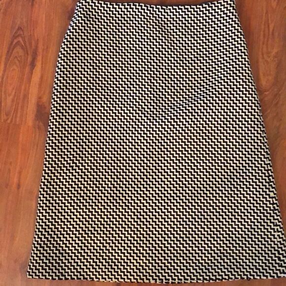 Tibi Made in Canada black and white rick rack houndstooth style virgin wool skir - Picture 1 of 5